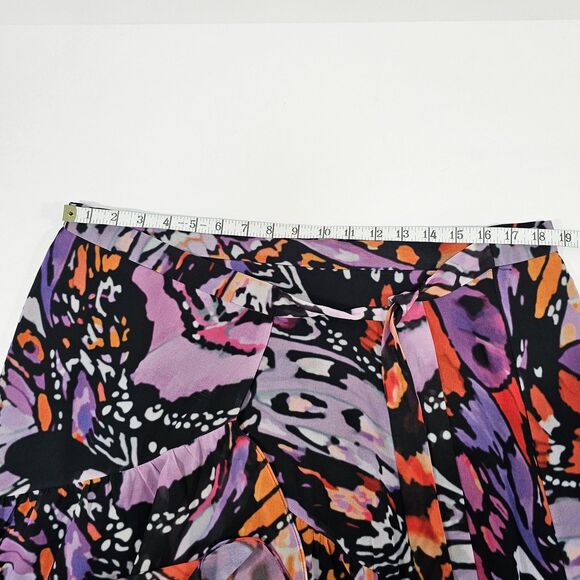 Anthropologie Hutch Sheer Wrap Midi Skirt Butterfly Swirls Print Size XL NWT - Picture 9 of 10